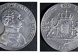 Stříbrný bavorský tolar z roku 1822