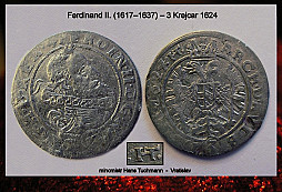 3 Krejcar 1624 - Ferdinand II. (1617–1637)