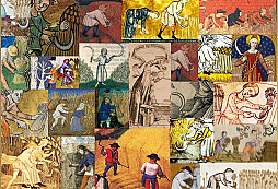 Středověké srpy, kosáky v obrazech a iluminacích