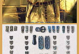 Bronzová garnitura opasku slovansko-avarského období