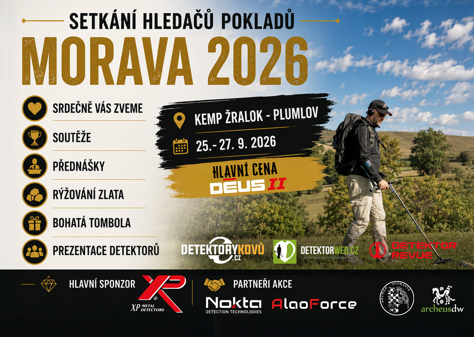 Setkání hledačů pokladů Morava 2026